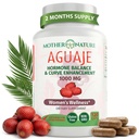 Mère Nature Aguaje Curves Capsules pour femmes, 1000mg (120ct), naturel et source durable Aguaje Fruit du Pérou pour la santé des femmes, Hormone Balance, Enhancer Courbe, Vegan, Non-OGM et sans gluten