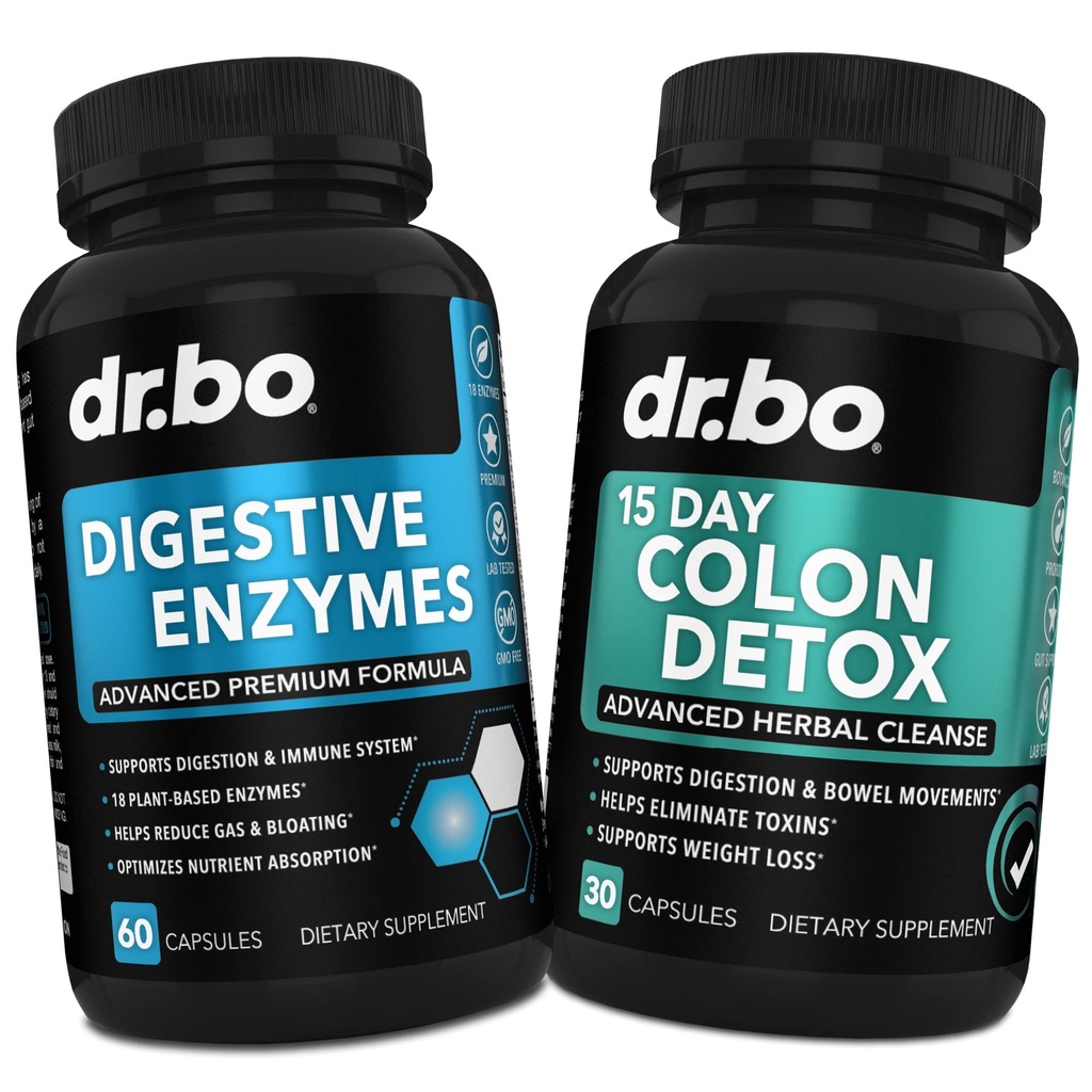 Digestieve enzymen & Colon Cleanser Detox - Verteringssupplement & 15 dagen Intestinaal reinigen pillen voor vrouwen & mannen - snelle natuurlijke Laxative voor constipatie Relief & Bowel Movement Supplements for Gut