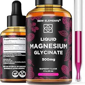 Supplément de glycinate de magnésium liquide 500mg pour les adultes et les enfants