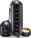 Zannaki Weekly Pill Organizer 7 Dag 2 keer per dag, Portable Metal Travel Waterproof AM PM Pill Box, Grote Pill Case Container, BPA Gratis Dagelijkse Medicine Organisator Houder voor Vitamine, Visolie, Supplement