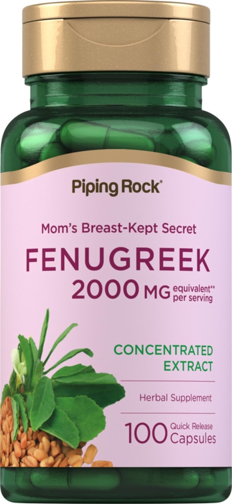 Piping Rock Fenugreek Capsules | 100 Pills | Concentrated Seed Extract | Herbal Supplement for Women | Non-GMO, Gluten Free