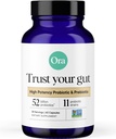 Ora Organic Probiotics with Prebiotics - 52 Miljard CFU 11 Klinisch bestudeerde strepen voor de spijsvertering gezondheid, Vertrouw op je buik, Glutenvrij, 60 Capsules