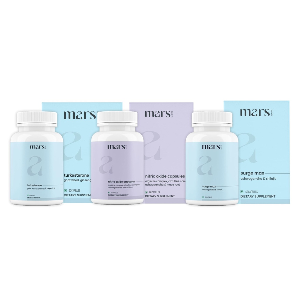 mars by GHC ZenFlow Bundle | Advanced Nitric Oxide, Ashwagandha & Turkesterone Capsules for Calm Energy, Balance & Overall Wellness | 180 Capsules | Pack of 1
