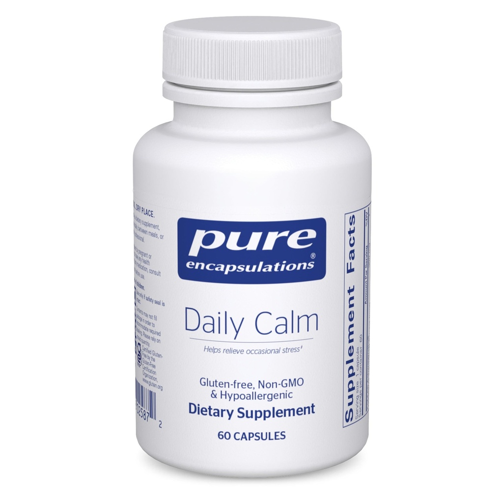 Pure Encapsulations Daily Calm - Vegan Stress & Sleep Support Supplement - Bevat Ashwagandha, Saffron, GABA & L-Theanine - Non-GMO, Soy-Free & Gluten-Free - 60 capsules