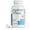 Bronson Melatonine 12mg Fast Solving Nighttime Slaaphulp Ondersteuning & Relaxation Support, 360 Peppermint Vegetarische Lozen