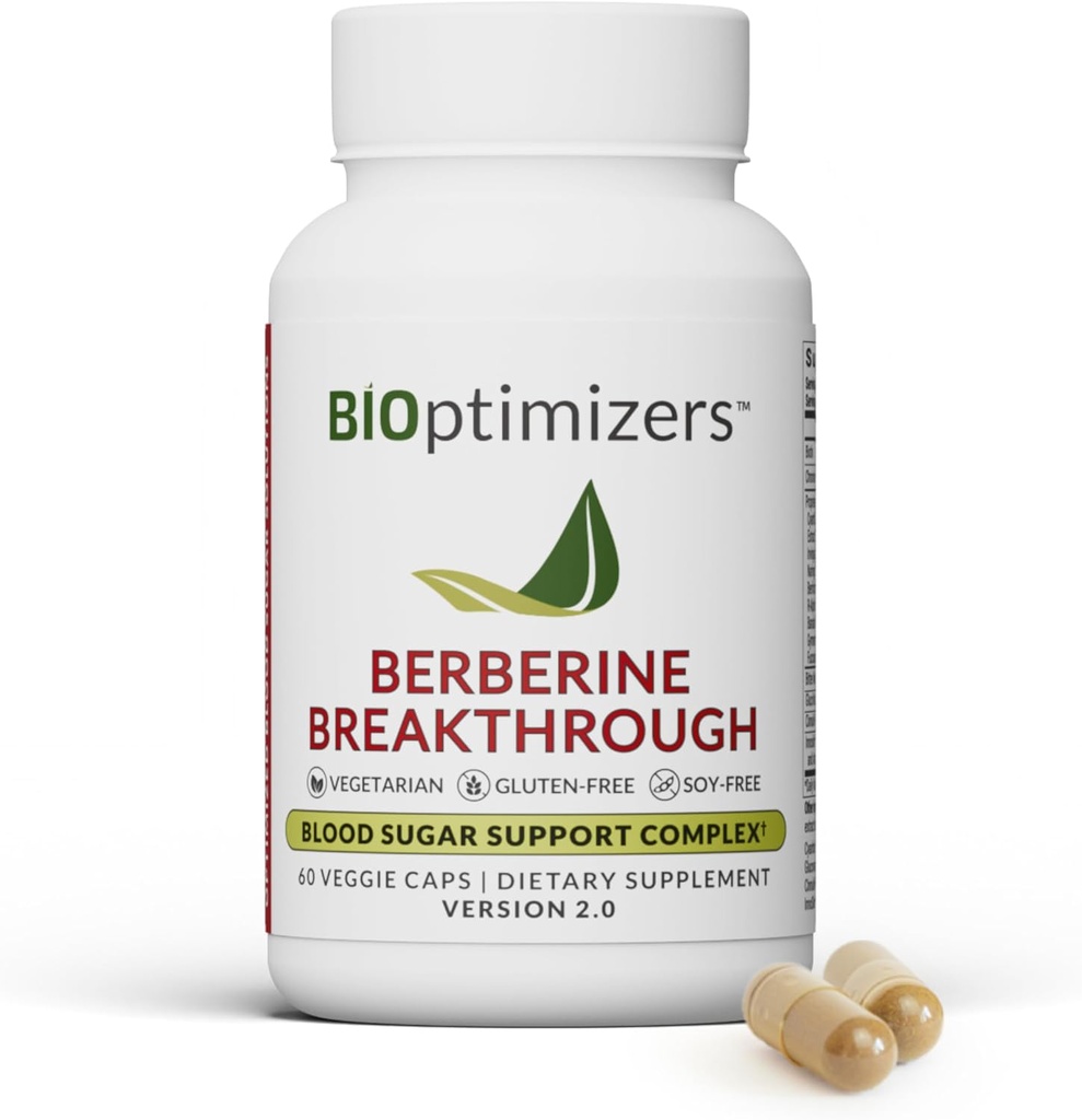 BIOptimizers Berberine Doorbraak 2.0 Supplement, 60 Capsules - Vegetarisch, Gluten- en Sojavrij