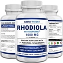 Simply Potent Siberian Rhodiola Rosea Capsules, Max Absorption Rhodiola 1000mg 180 Pills with 10mg Bioperine, Rhodiola Root Powder Extract Supplement w 3% Rosavins & 1% Salidroside for Mood & Energy