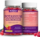Supplément potassique de 2 paquets Gommies 1000mg, Gommies potassiques pour adultes, Crampes de soutien des jambes et santé musculaire - végétalien, non-OGM, 120 Nombre