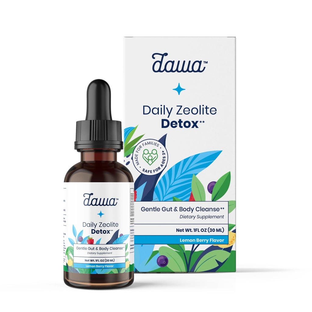Zeolite Detox 5-in-1 Liquid Drops for Kids & Adults – with Zeolite Clinoptilolite, Soursop, Blue Spirulina, MCT Oil & Cinnamon – Daily Cleanse, Energy, Focus & Speech Support | 30 Servings