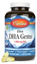Carlson - Elite DHA Gems, 1000 mg DHA, Wild Caught, Sustainably Sourced, Brain Function & Healthy Vision, 120 Softgels
