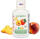 Go gezonde kinderen vloeibare multivitamine, Immuun ondersteuning, Kid vloeibare multivitaminen, hoge absorptie Vegan vitamines, Kids vitamines Multivitamine Peach Mango - 30-60 porties