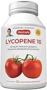 ANDREW LESSMAN Lycopeen 10 mg - 180 Softgels - Beschermende anti-oxidant Carotenoïde. Helpt beschermt weefsels tegen vrije-radische schade, ondersteunt borst, prostaat, cardiovasculair systeem. Geen additieven