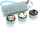 Zannaki Metal Bling pil Organizer, Travel Waterproof Weekly pil Box, Portable Large Aluminium Legering Pill Case Container, BPA Gratis 7 dagen Dagelijkse Medicine Organisator houder voor Vitamine,Visolie,Ondersteuning