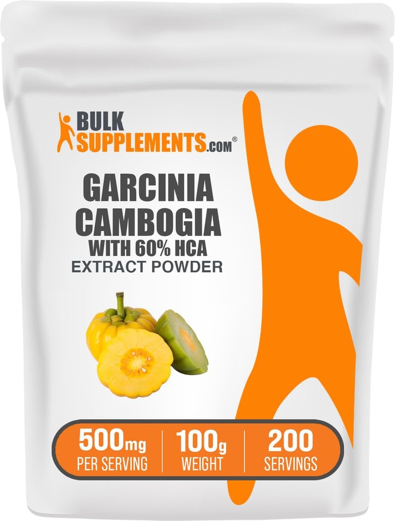 BulkSupplements.com Garcinia Cambogia Extract Powder - 60% HCA, from Garcinia Cambogia Fruit, Herbal Supplement - Gluten Free, 500mg per Serving, 100g (3.5 oz) (Pack of 1)