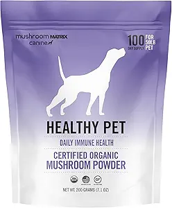 Om Mushroom Matrix Supplément de champignons pour animaux sains, soutient le soutien immunitaire fonctionnel quotidien pour chiens et chats, 200 Grams, 7,1 oz