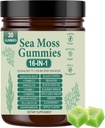 Sea Moss Gummies 16-in-1, with Bladderwrack & Burdock Root - Organic Irish Sea Moss Supplement for Immune Support, Digestion, Energy - Vegan, Non-GMO, 30 Chewable Gummies