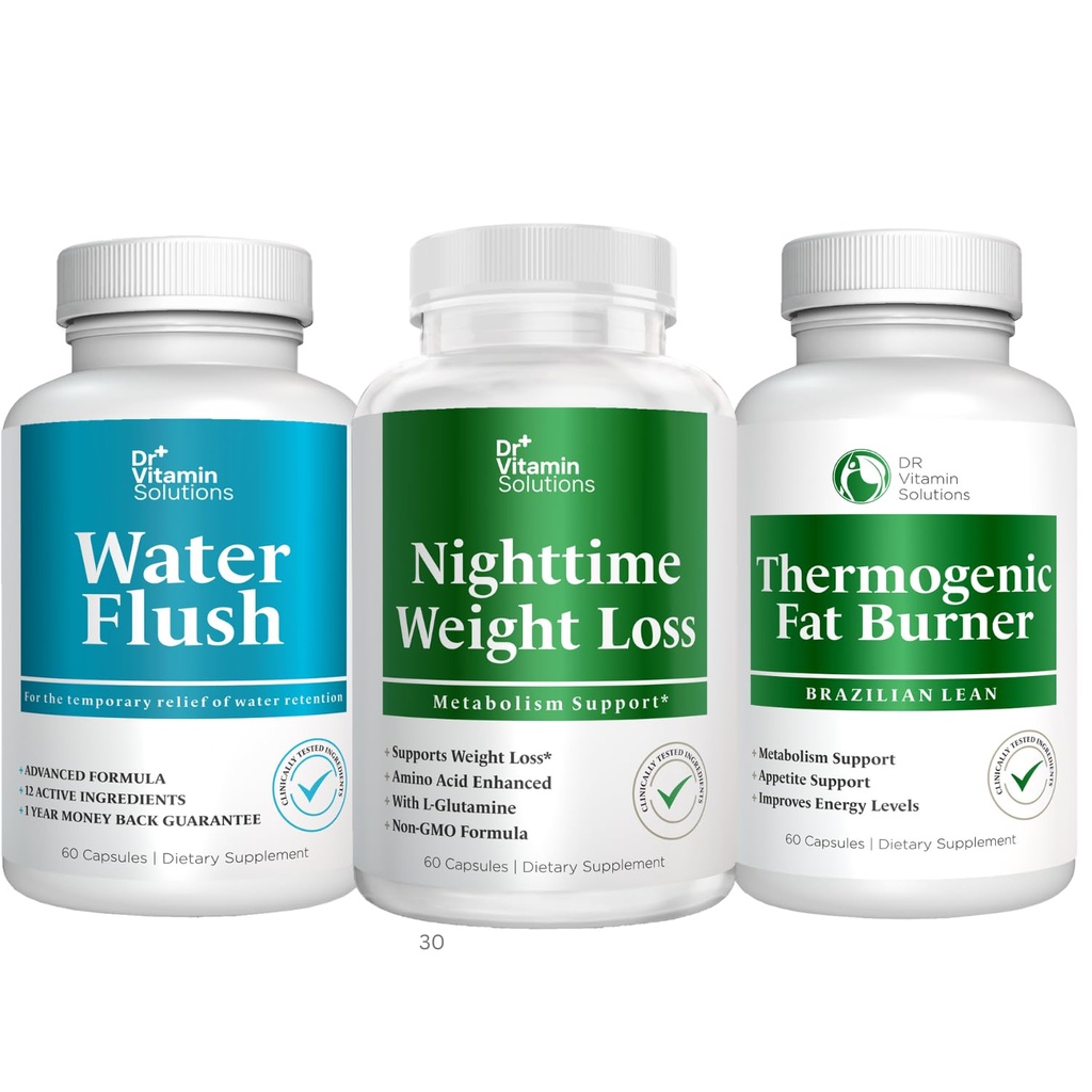 DR VITAMINE OPLOSSINGEN Nighttime vetbrander, thermogene gewichtsverlies en diuretische waterpillen - Metabolisme en waterretentie pillen voor vrouwen en mannen 180 doppen