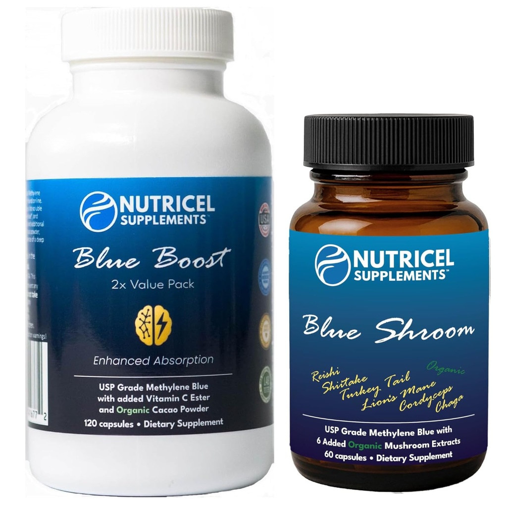 Nutricel Supplements Blue Boost 120 and Blue Shroom