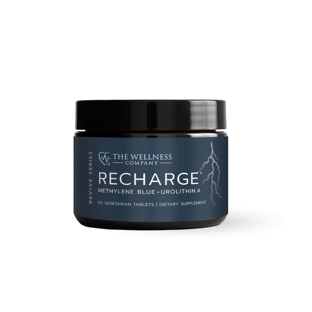 Recharge – Cognitive Performance, Mitochondrial Boost, Energy Production - Methylene Blue, NAD, PQQ | 60ct (1 Month Supply)