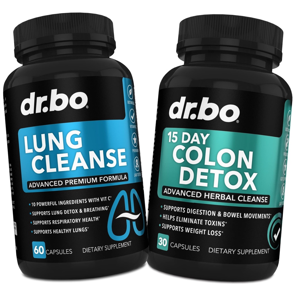 Lung Cleanse & Colon Detox - Kruidenformules ter ondersteuning van respiratoire gezondheid & Bowel bewegingen