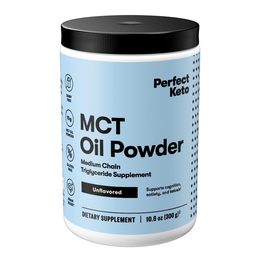 Perfecte Keto 7g MCT Oliepoeder, Medium Chain Triglyceriden Supplement, Niet Dairy Koffie Creamer voor Keto Diet, Ketogene MCT Oil Mix voor Koffie, Smoothie, Proteïne Shakes, Thee, Unflavored, 30 Servers