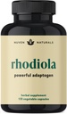 Rhodiola Rosea 600 mg de 60 portions de supplément de Rhodiola ultra-potent avec 3% de Salidroside et 1% de Rosavins pour le support du stress, le soutien de l'humeur et l'énergie - Adaptogènes pour le calme et le focus - Sans gluten et sans OGM