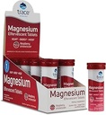 Trace Minerals Magnesium Bruisende - Gezond Hart en energie Ondersteuning Supplement - Natural Magnesium Supplement om gezonde slaap te helpen - Glutenvrije gezondheid Supplement - Raspberry, 8 Tubes (80 Serves)
