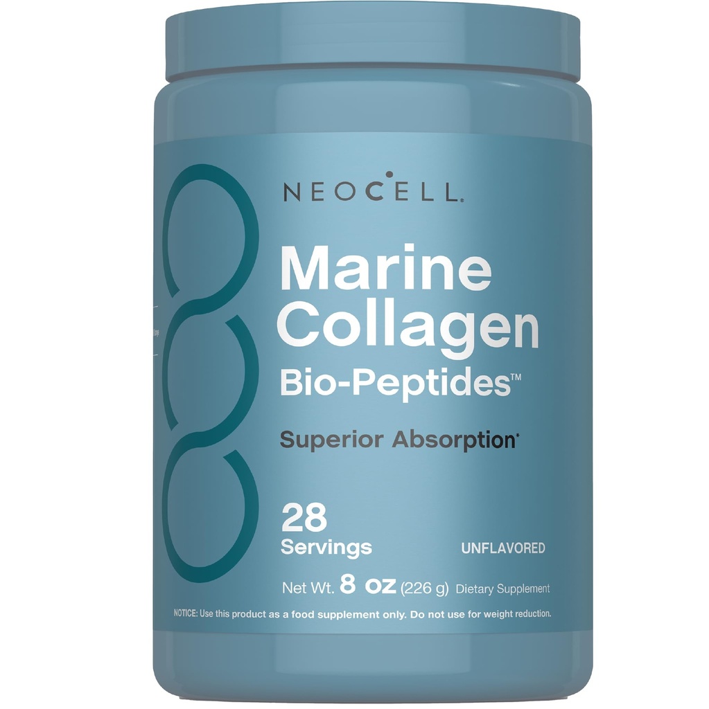 NeoCell Marine Collagen Peptides Powder | 8 oz | Unflavored | Superior Absorption | Hair, Skin, & Nails Supplement