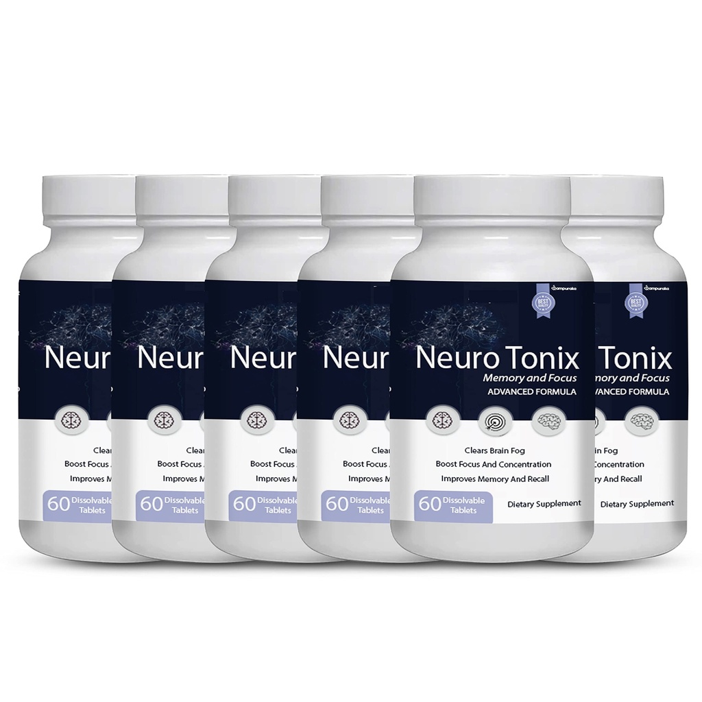 Neuro Tonix Advanced Formula for Memory and Focus Supplement - 6 Pack NeuroTonix 360 Capsules (Pills)