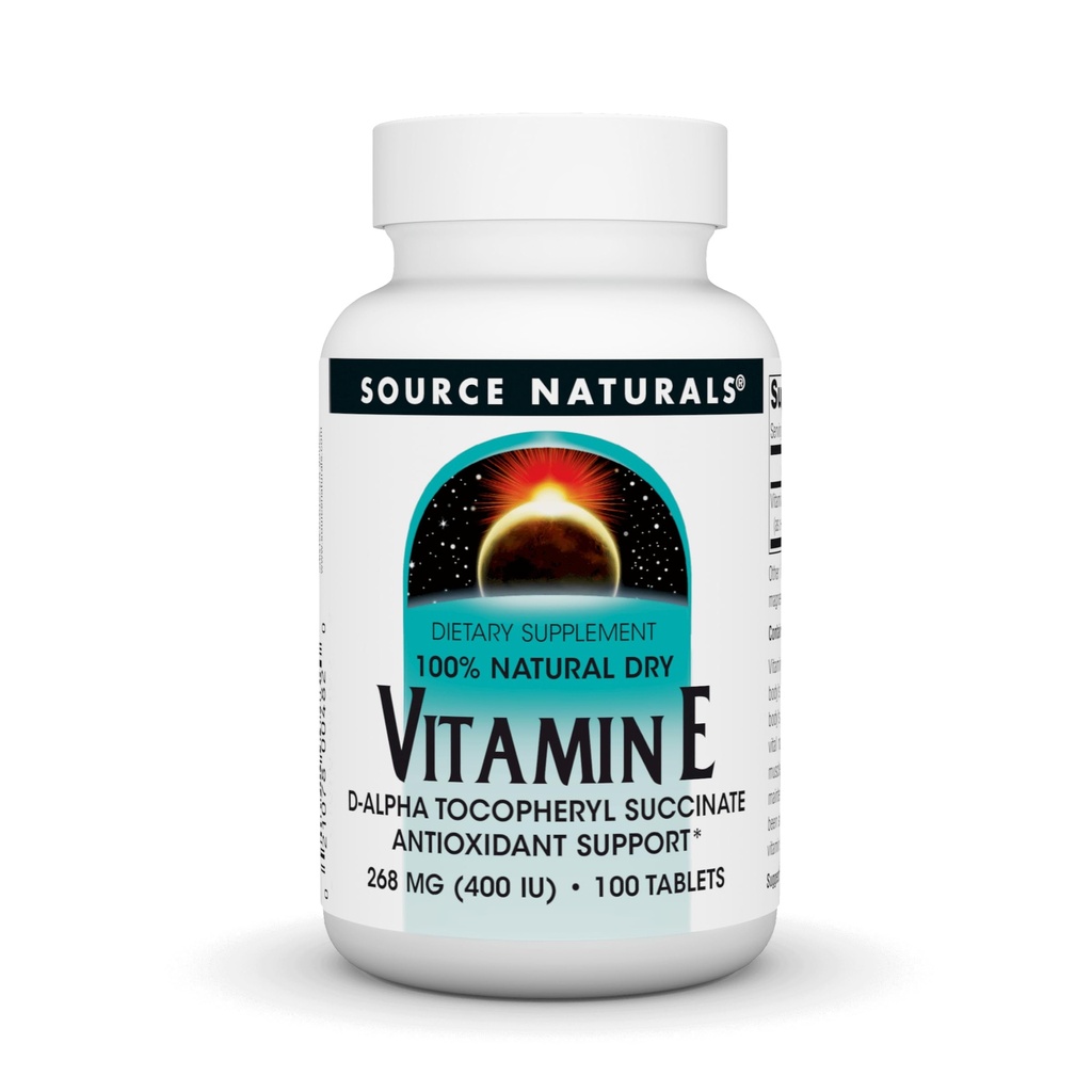 Source Naturals Vitamin E, 400 iu Fat-Soluble Antioxidant - 100 Tablets