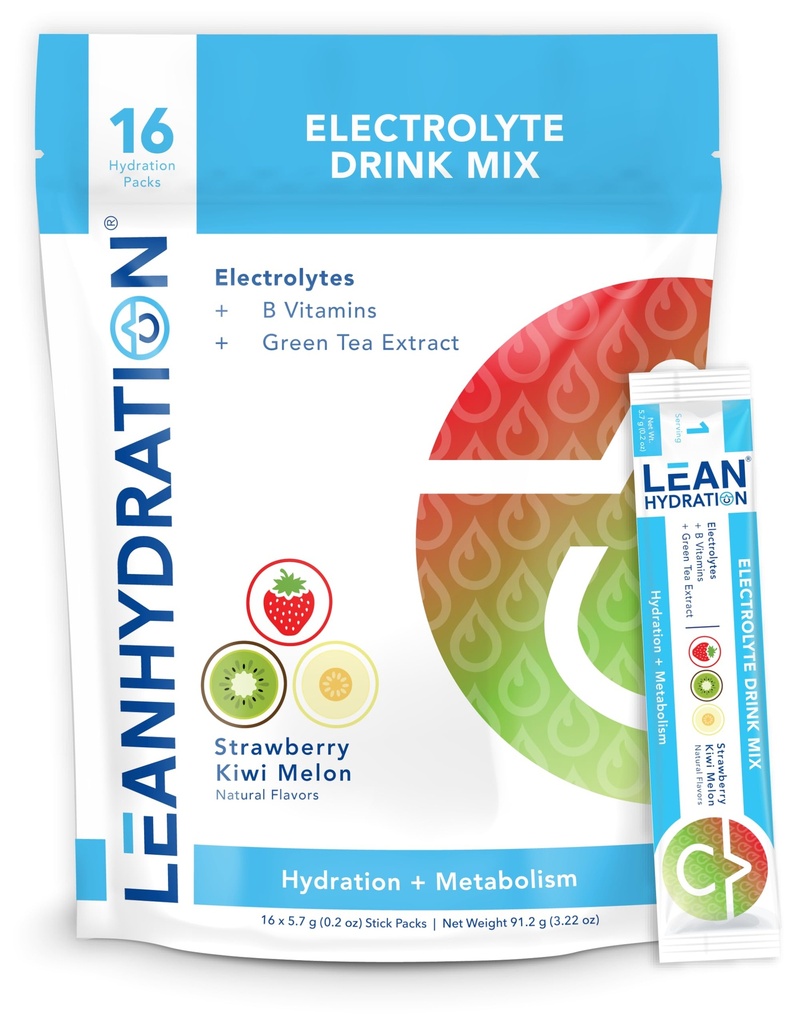 Daily Electrolyte Packets Drink Mix | Zero Calories, Zero Sugar Plus Vitamins, Minerals & More | 16 ct (Strawberry Kiwi Melon)