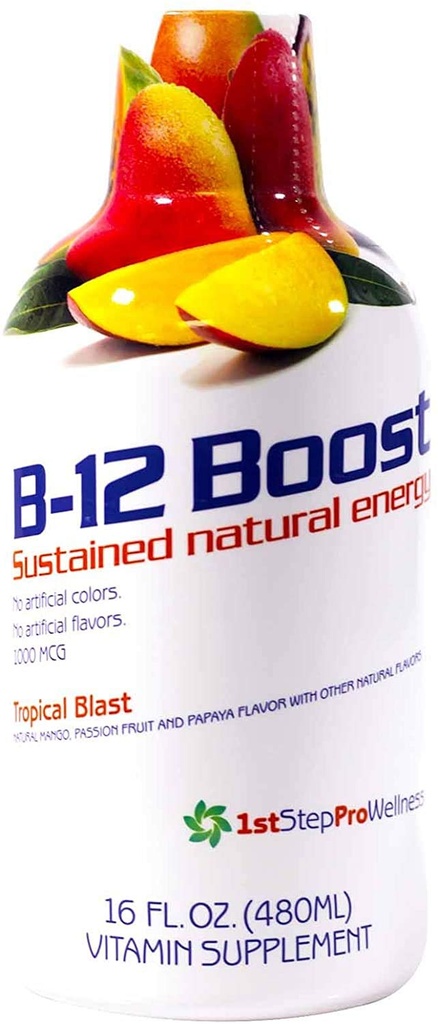 High Performance Fitness, Inc. 1st Step Liquid B-12 Tropical Blast 16-Ounce, 1 Bottle