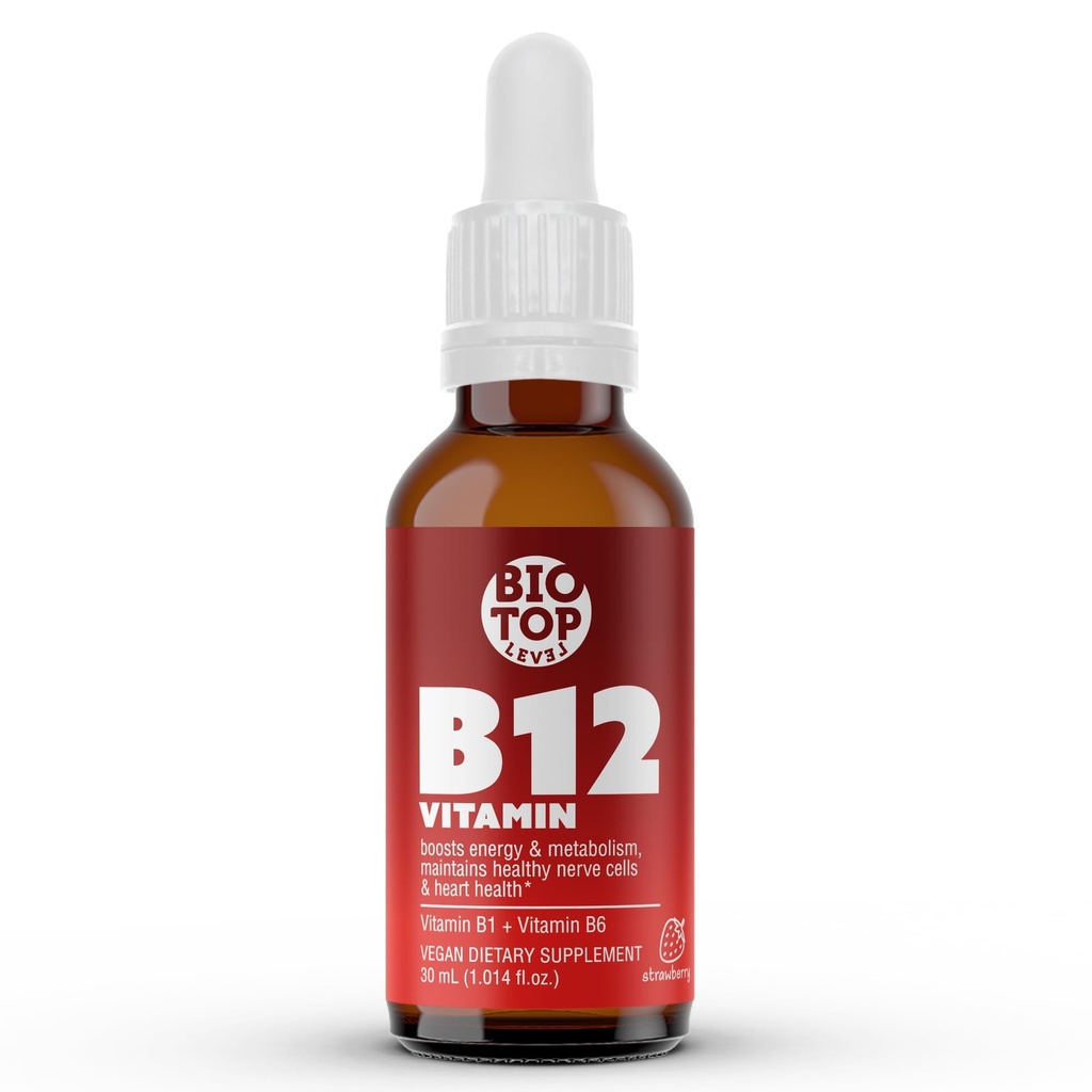 Vitamin B12 Sublingual Liquid Drops (5000 mcg) Plus B1 & B6 in Fastest Absorption Way. Best Formula to Support Brain Cells & Nerve Tissue, Enhance Red Blood Cell Function, Increase Energy & Metabolism