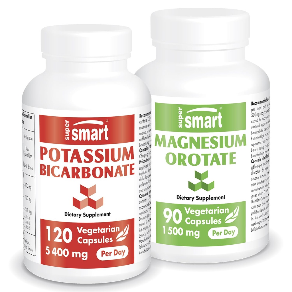 Supersmart - Potassium Bicarbonate and Magnesium Orotate Mineral Support Bundle | Non-GMO & Gluten Free - Vegetarian Capsules