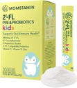 MOMSTAMIN 2'-FL HMO Prébiotiques et probiotiques pour les enfants, 1000 mg de lait humain Oligosaccharide 2'-FL poudre, breveté 11 souches, Gut sain microbiome, immunitaire et supplément digestif, IBS soulagement - 30 bâtons