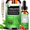 L Theanine Drops, Liquid L-Theanine Supplement 200mg w/Magnesium Glycinate,Vitamins,Fiber for Relaxation,Sleep,Digestion, Calm,High Absorption Mood Support for Adults & Kids,Plant Based,Non-GMO