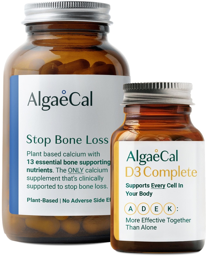 ALGAECAL Bundle - Vitamine D3 Complete (1000 IE) + K2, VIT E, VIT A Basic Plant Based Calcium for Bone Support