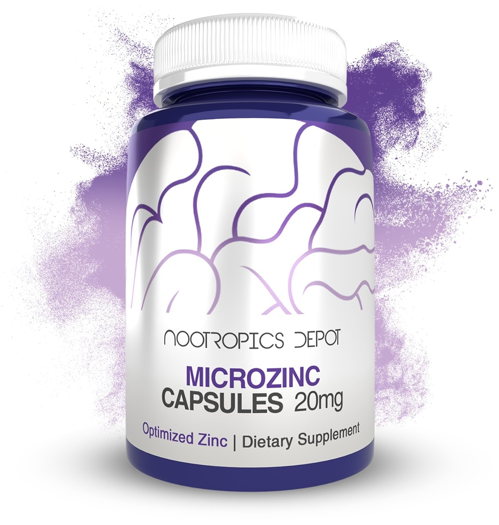 Nootropics Depot MicroZinc Capsules 20mg Geoptimaliseerd Zink Supplement 90 Tellen