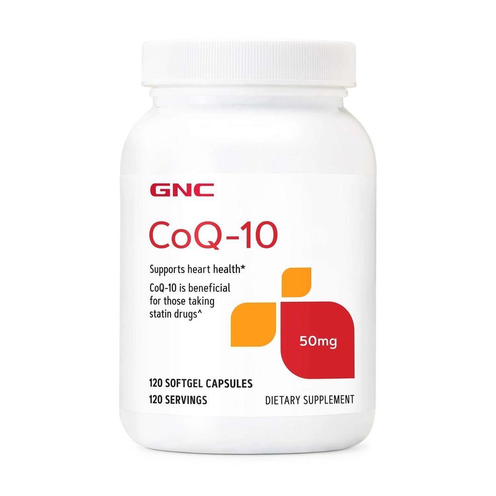 GNC CoQ-10 50mg, Ondersteunt Hart Gezondheid, 120 Tellen
