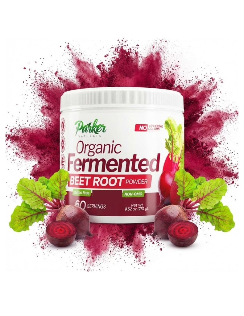 Parker Naturals Organic Fermented Beet Root Powder, 9.52 oz Beet Powder Supports Healthy Immune System, Gluten Free, Non-GMO, & Vegan Beets Supplements, 60 Servings
