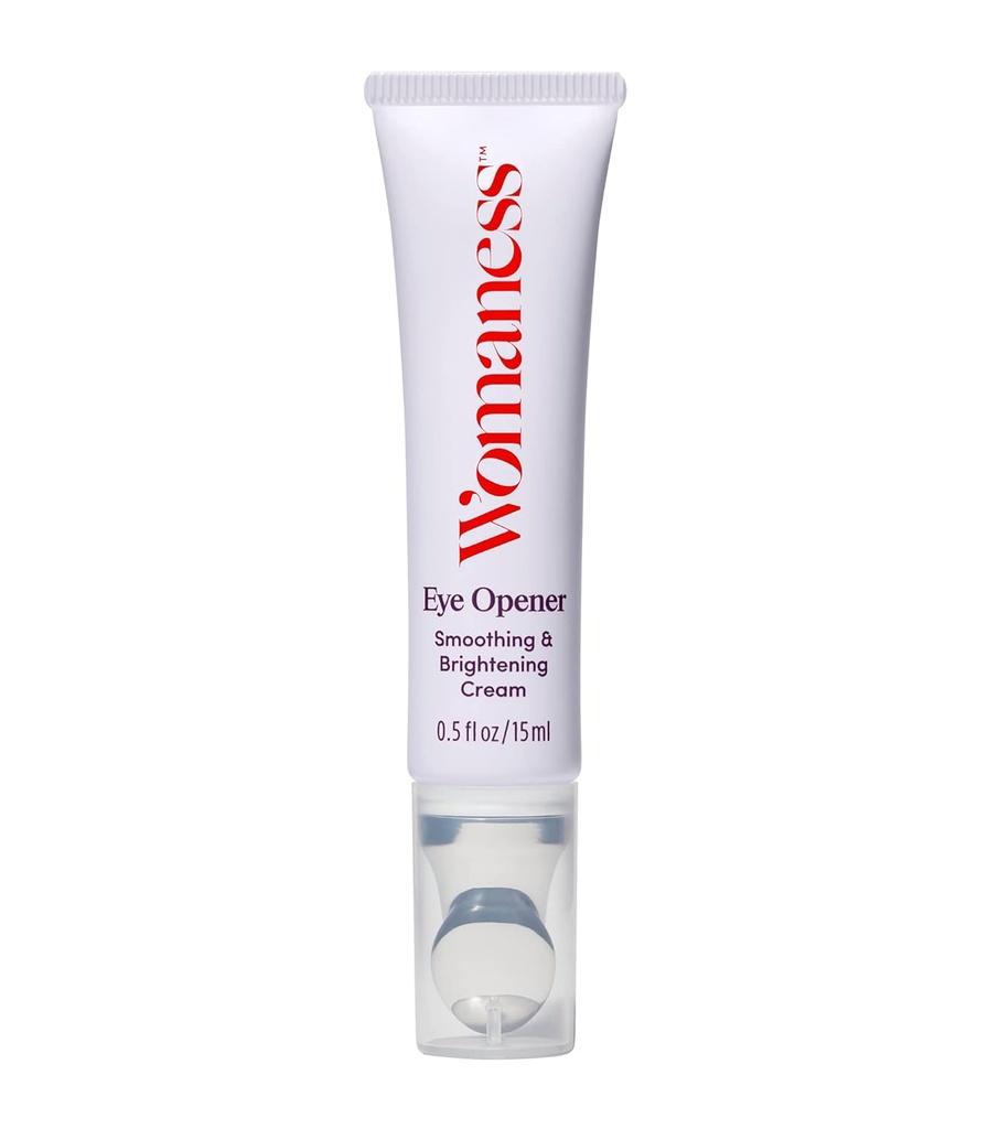 Womaness Eye Opener - Anti Aging, Hydrating, & Moisturizing Under Eye Cream for Dark Cirkels and Puffiness - Met Hyaluronic Acid, Bakuchiol Retinol Alternatief, & Firming Red Algen Extract 15ml