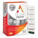 Active Iron Supplement 25mg, Clinically Proven to Increase Iron & Energy Levels, Maximum Absorption, Gentle, Non-Constipating, Avoids Nausea & Side Effects, 60 On-the-Go Foil Protected Capsules