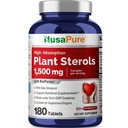 Stérols de plantes NusaPure 1500 mg - 180 Comprimés (non OGM, végétalien) Beta Sitostérol, Biopérine