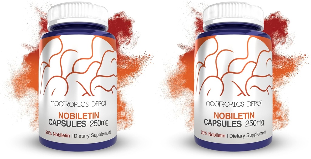 Nootropics Depot Nobiletin Capsules | 250mg | 30 Count | 20% Extract | Citrus aurantium | May Help Suppot Cognitive & Metabolic Function | May Help Promote Cardiovascular Function (Pack of 2)