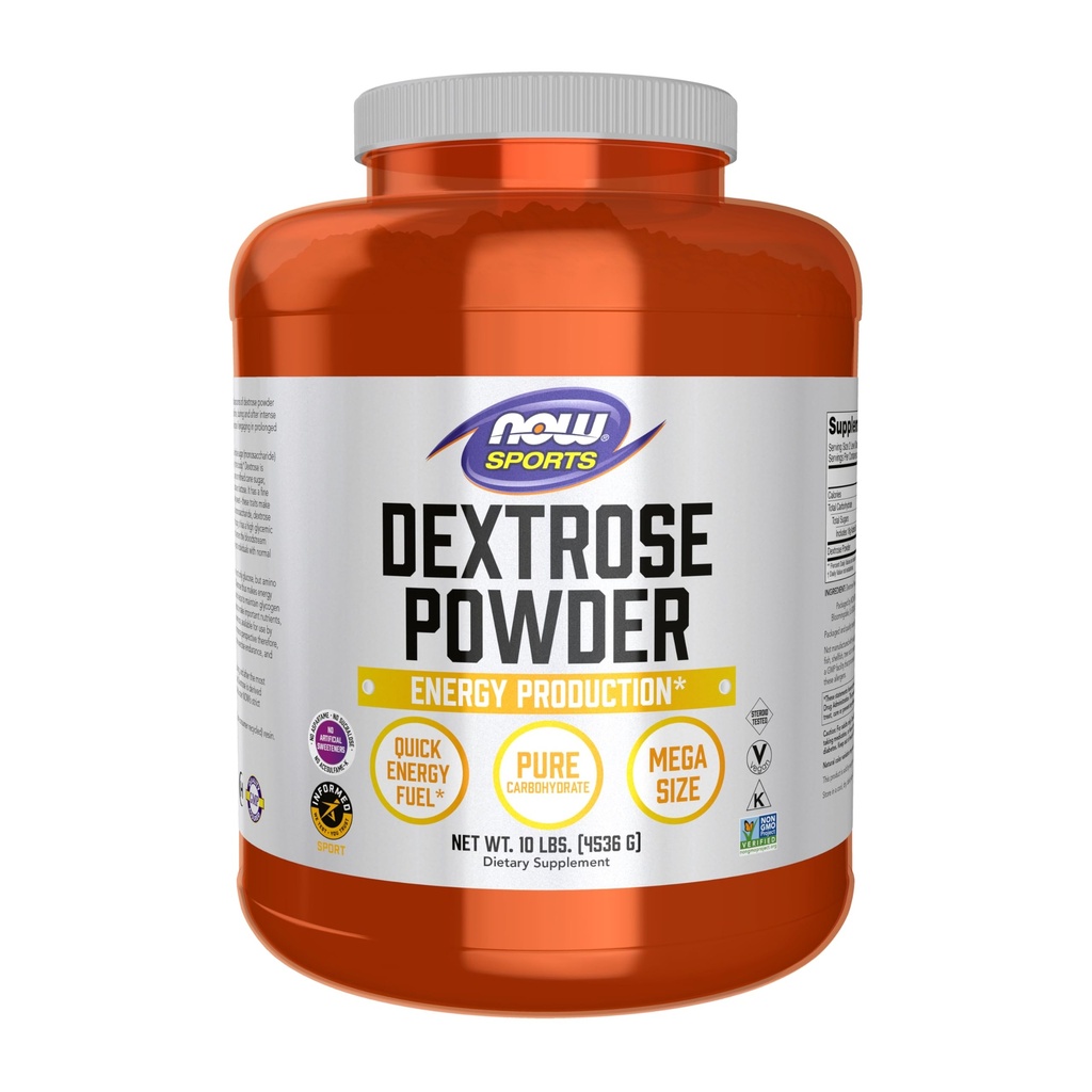 NOW Foods Sports Nutrition, Dextrose Powder (monosaccharide), Energy Production*, 10-Pond