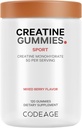 Codeage Creatine Monohydraat Gummies Supplement - 5000mg Creatine - AstraGin Panax & Astralagus - Sport Gummy - Mixed Berry Flavor - Kettlebell Shape Vitamins - Vegan - Non-GMO - 120 Gummies