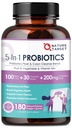 NATUUR TARGET Probiotica voor vrouwen-mannen spijsverteringsgezondheid, mannen-vrouwen probiotica met prebiotica, 100 miljard CFUs voor Gut en Immune Health, 180 Veggie Capsules (90 Days Supply)