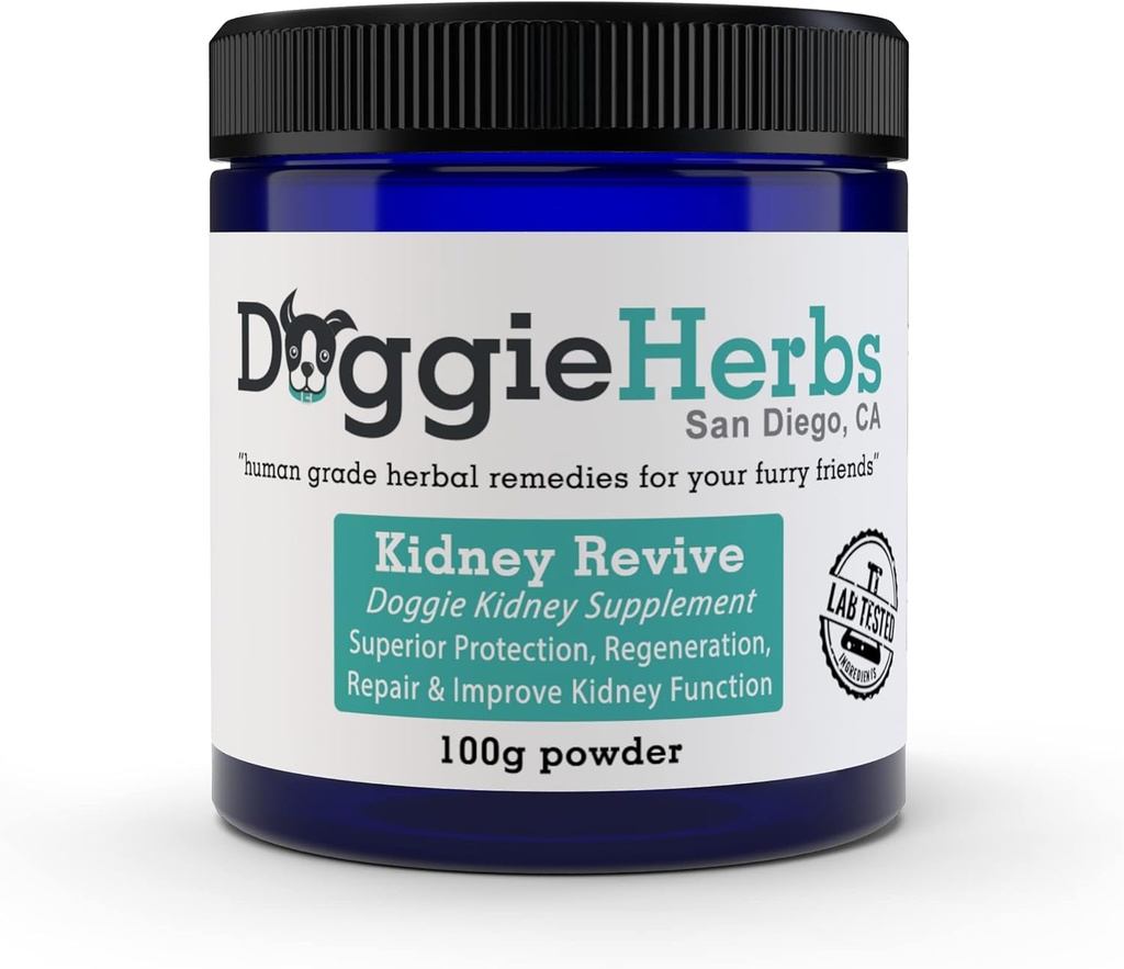 Gecertificeerd Biologische Nier Revive - 100% Herbal Honden Nier Gezondheid Genezing Supplement voor Acute en chronische kwalen door Doggie Kruiden