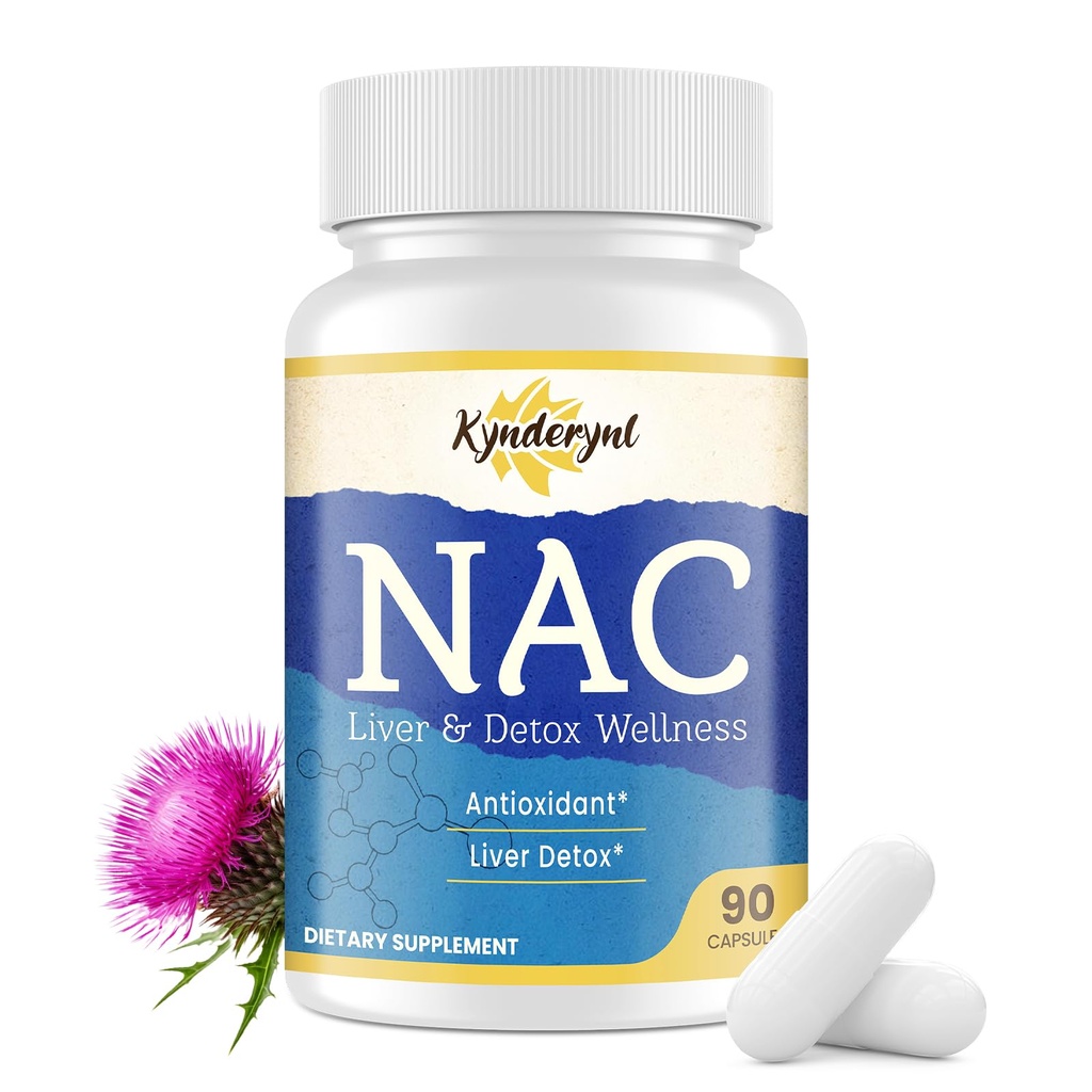 NAC Supplement N-Acetyl Cysteine | High Dose NAC 1000mg for Liver Focused | N-Acetyl-L-Cysteine with Milk Thistle & Glutathione | NAC Capsules 45-Count Vegan