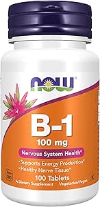 NOW Foods Vitamine B-1 (Thiamine) 100 mg, 100 tabletten (verpakking van 2)